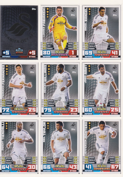000. SWANSEA CITY - KOMPLETT LAGSETT MATCH ATTAX PREMIER LEAGUE 2014/15