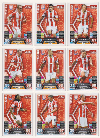 000. STOKE CITY - KOMPLETT SETT MED TOPPS MATCH ATTAX PREMIER LEAGUE 2013/14