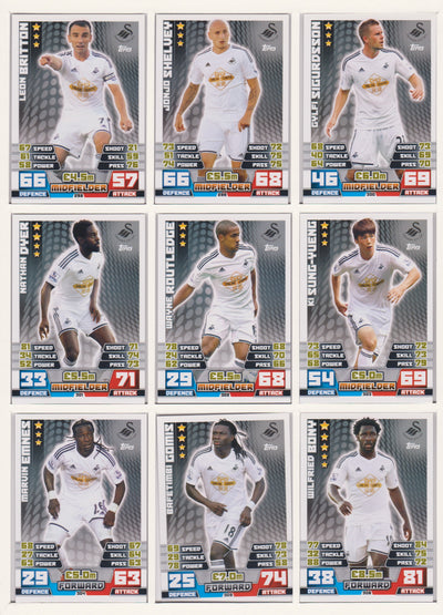 000. SWANSEA CITY - KOMPLETT LAGSETT MATCH ATTAX PREMIER LEAGUE 2014/15