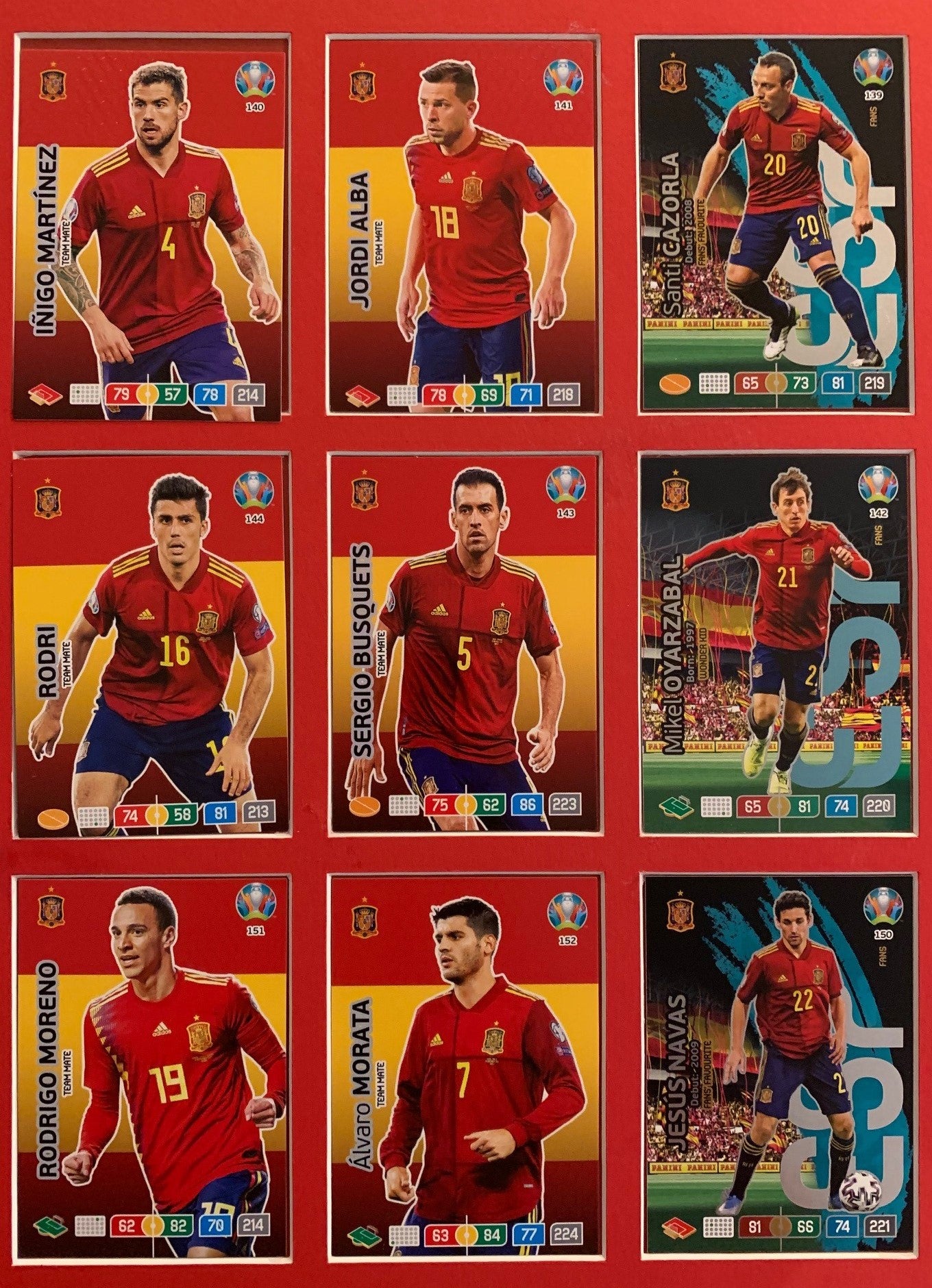 000. SPAIN - KOMPLETT SETT MED 18 KORT - PANINI EURO 2020