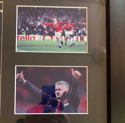 MANCHESTER UNITED - OLE GUNNAR SOLSKJÆR - SIGNERT BILDE MED EKTEHETSBEVIS/COA