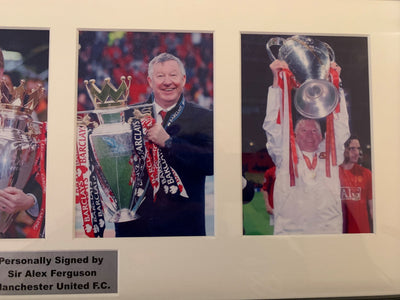 SIR ALEX FERGUSON - SIGNERT BILDE /FOTOMONTASJE - MED EKTEHETSGARANTI/COA