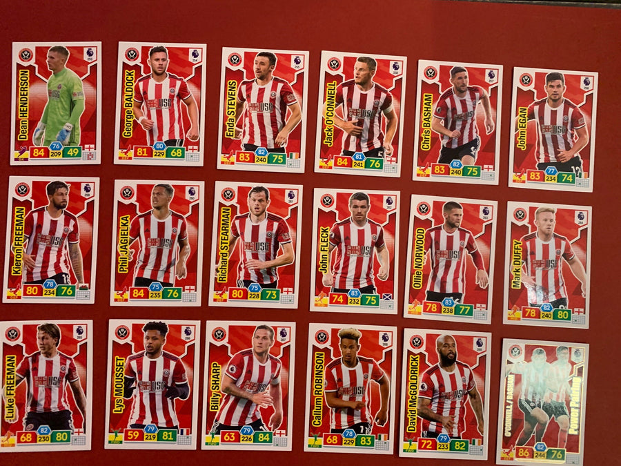 000. SHEFFIELD UNITED - KOMPLETT SETT PANINI PREMIER LEAGUE ADRENALYN 2019/20