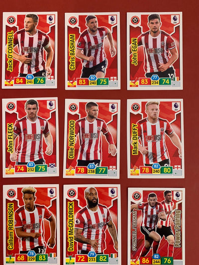 000. SHEFFIELD UNITED - KOMPLETT SETT PANINI PREMIER LEAGUE ADRENALYN 2019/20