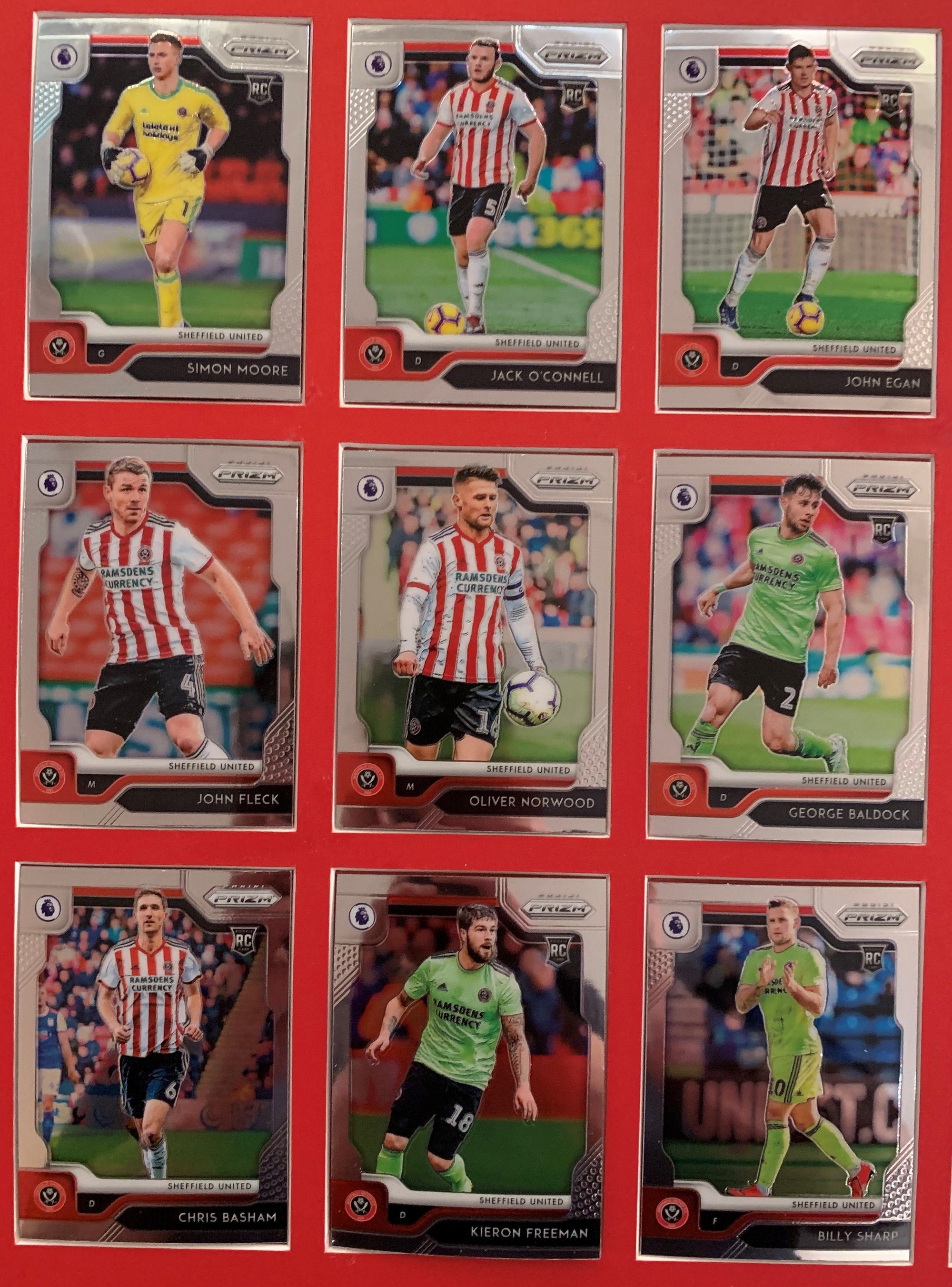 000. SHEFFIELD UNITED -  KOMPLETT SETT MED PANINI PRIZM PREMIER LEAGUE 2019/20