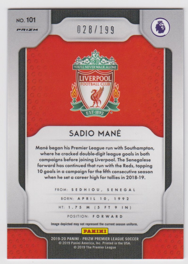 #199-BLUE. 101. SADIO MANE - LIVERPOOL - CARD 028 OF 199
