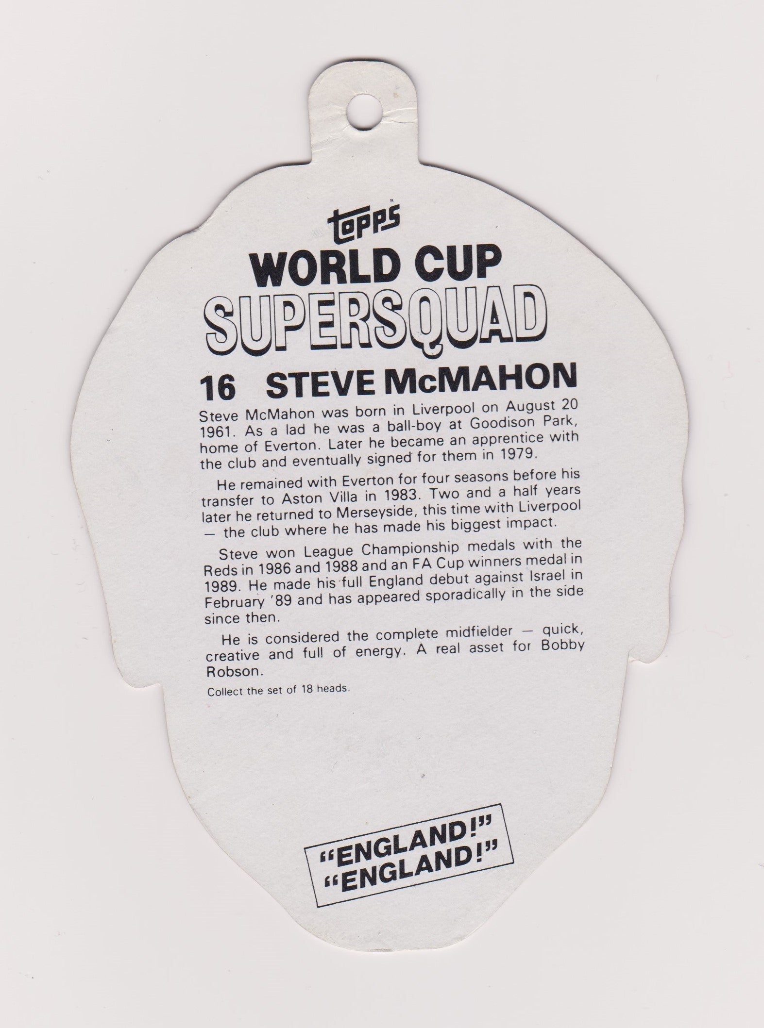 STEVE MCMAHON - LIVERPOOL - WORLD CUP SUPERSQUAD