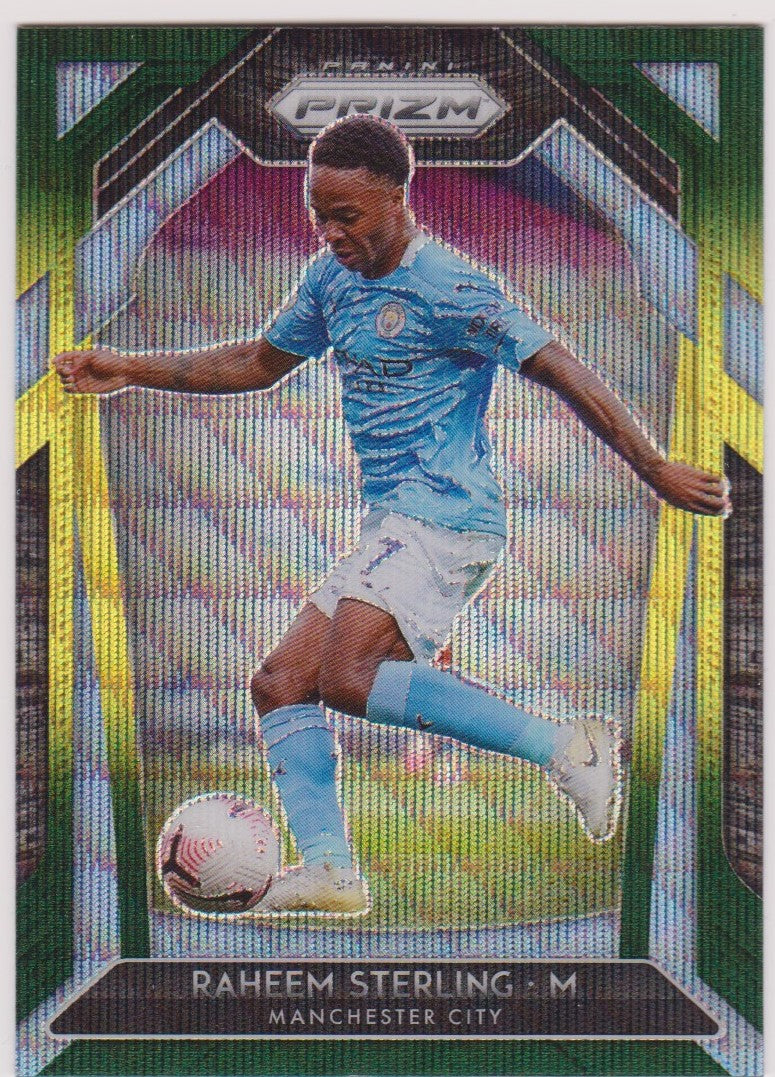 102. RAHEEM STERLING - MANCHESTER CITY - BLUE/YELLOW/GREEN PRIZM