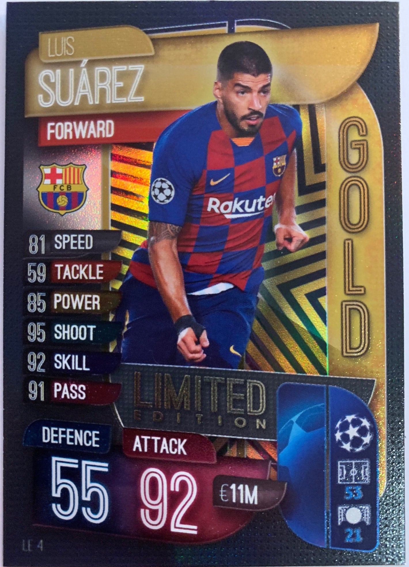 LE04. LUIS SUAREZ - FC BARCELONA - LIMITED EDITION GOLD