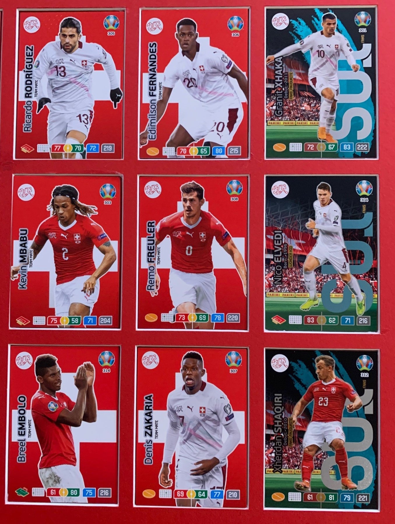 000. SWITZERLAND - KOMPLETT SETT MED 18 KORT - PANINI EURO 2020