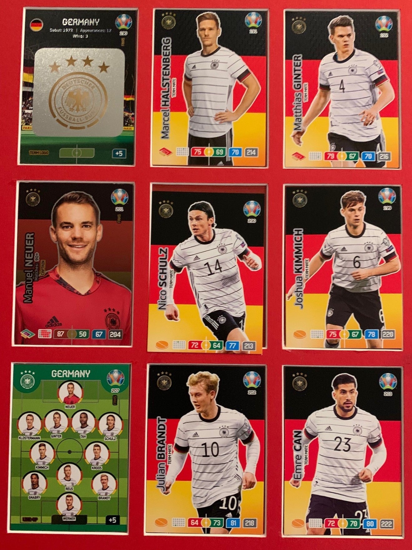 000. GERMANY - KOMPLETT SETT MED 18 KORT  - PANINI EURO 2020