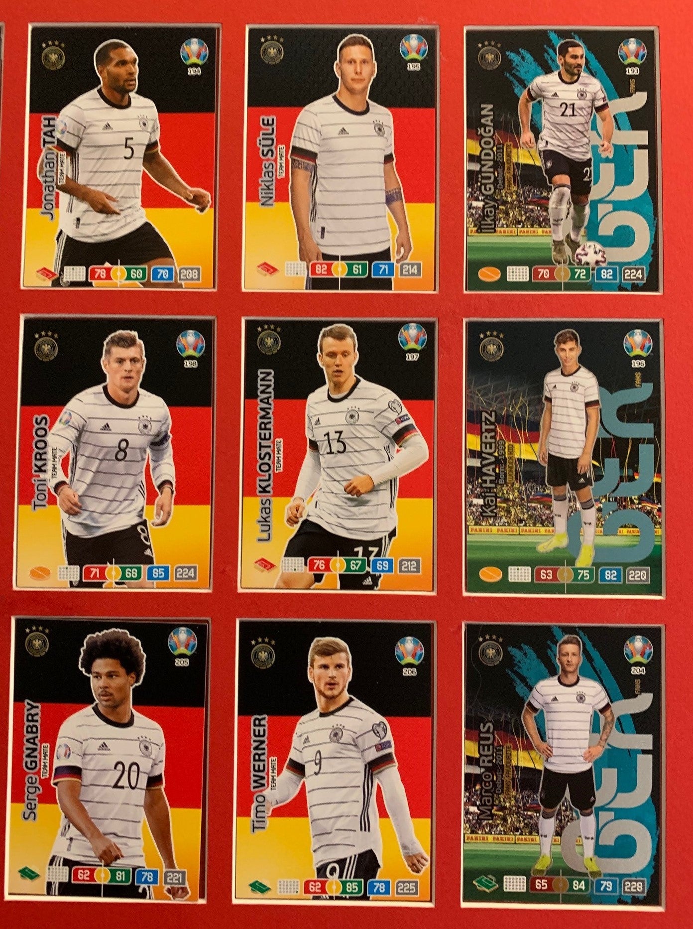 000. GERMANY - KOMPLETT SETT MED 18 KORT  - PANINI EURO 2020