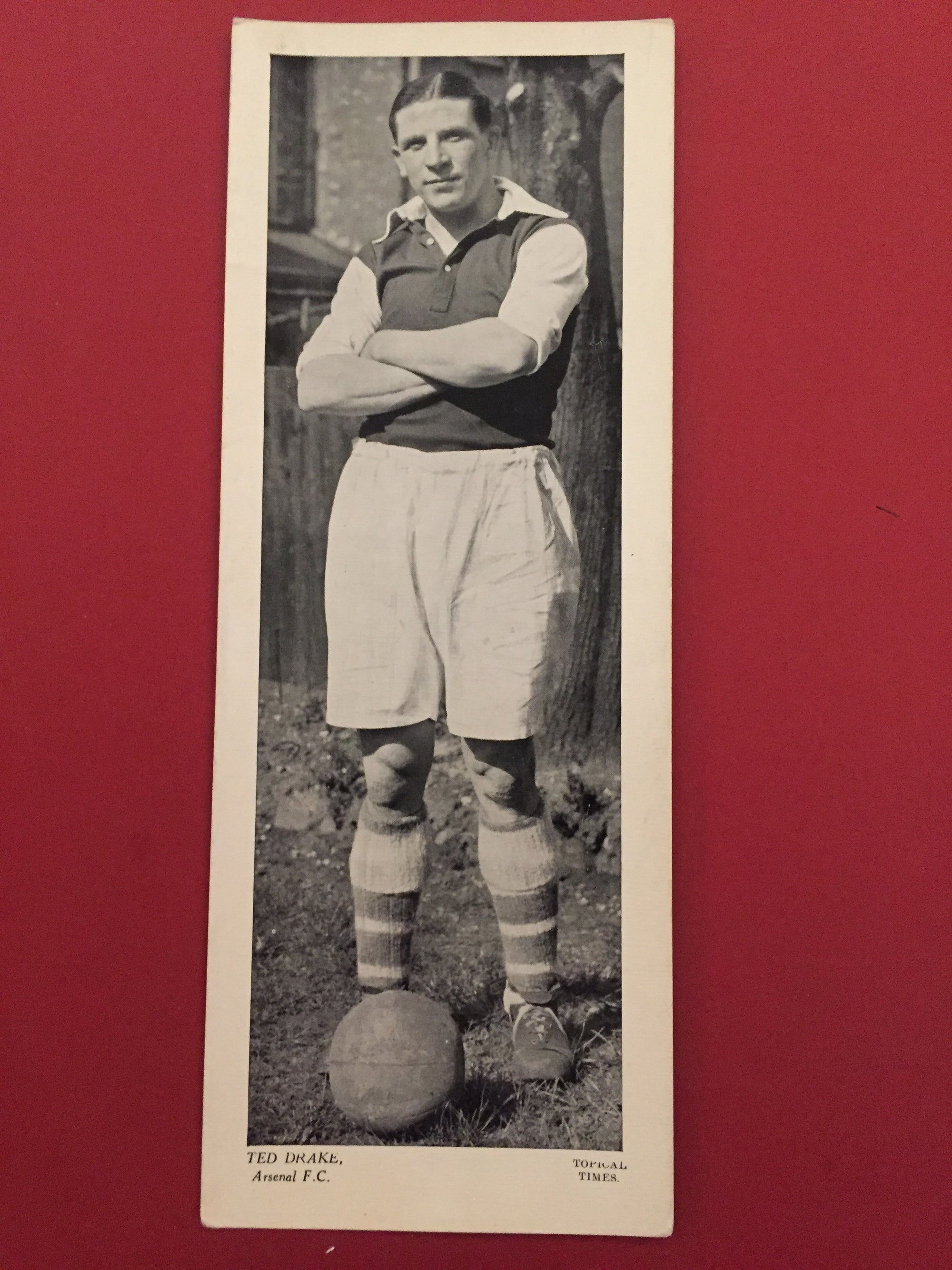 TED DRAKE - ARSENAL - ORGINALT FOTBALLKORT FRA 1939