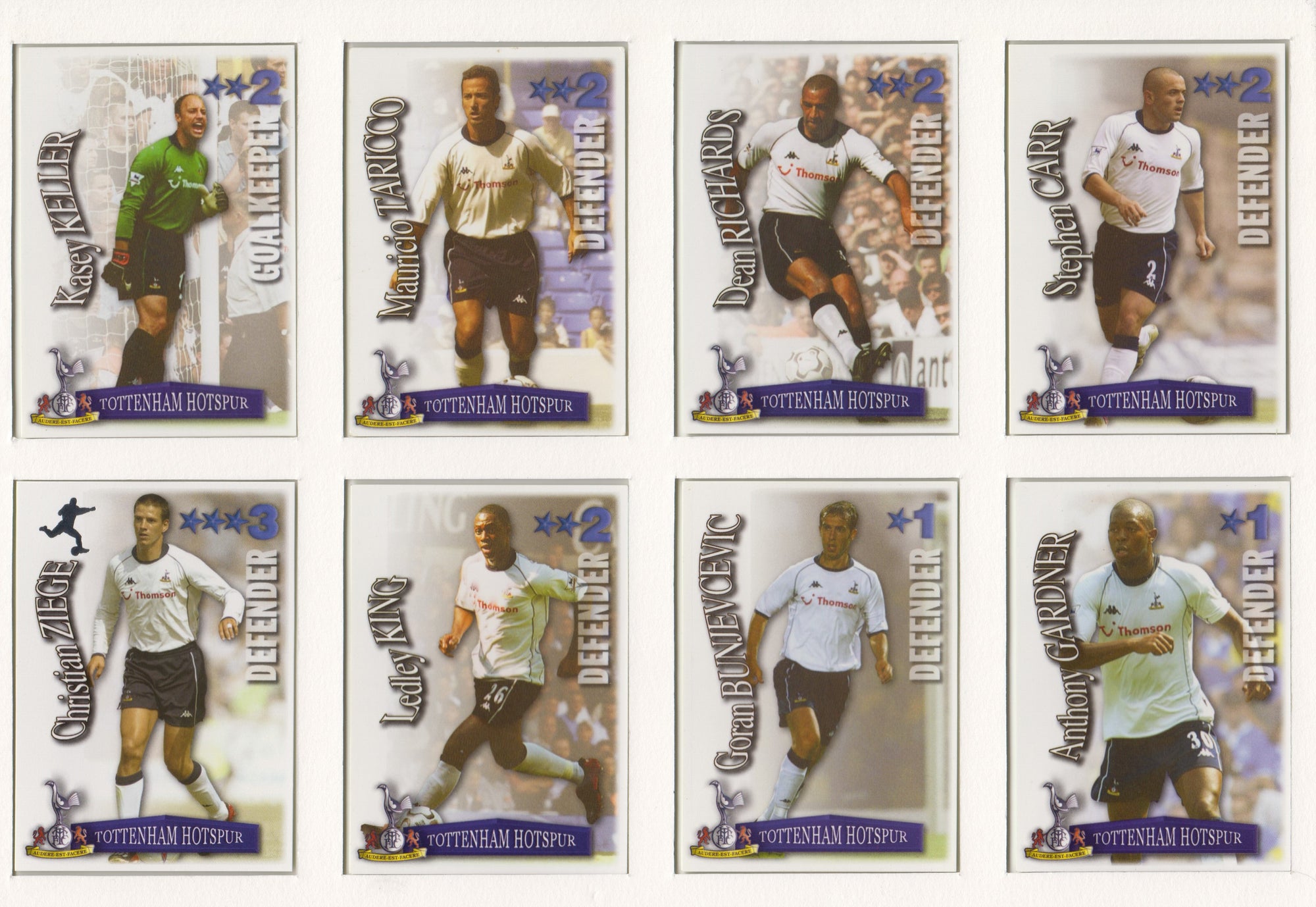 000. TOTTENHAM HOTSPUR - KOMPLETT SETT MED SHOOT OUT PREMIER LEAGUE 2003/04