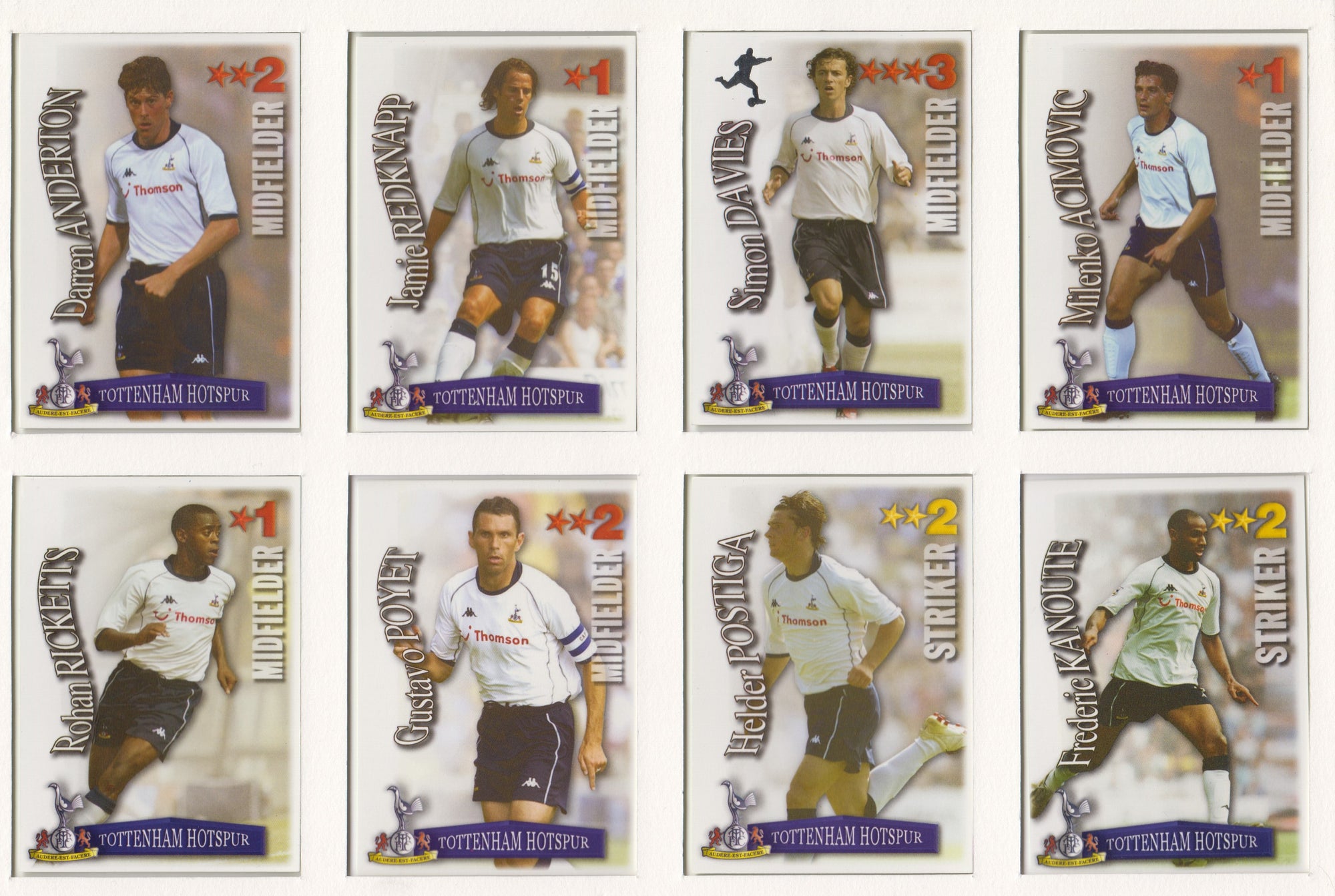 000. TOTTENHAM HOTSPUR - KOMPLETT SETT MED SHOOT OUT PREMIER LEAGUE 2003/04