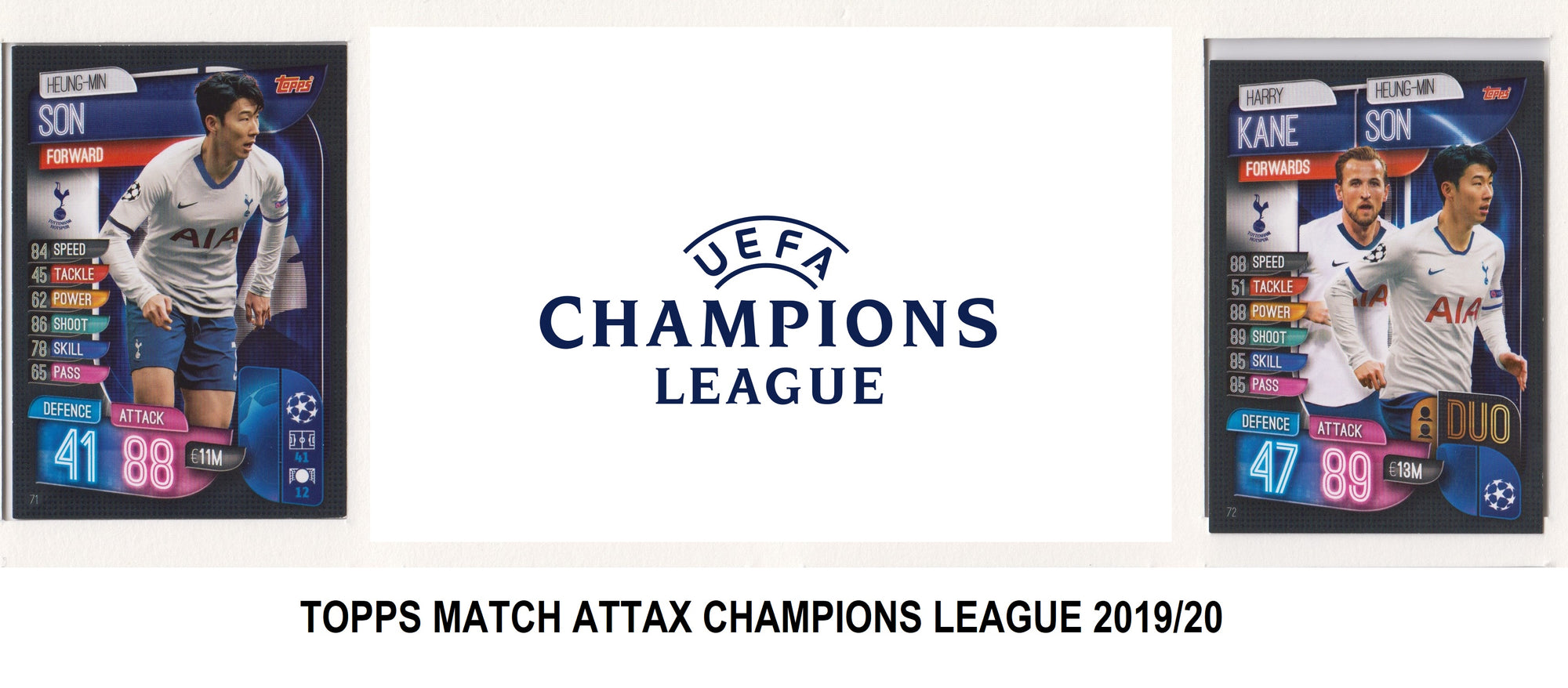 TOTTENHAM - KOMPLETT SETT MED TOPPS MATCH ATTAX CHAMPIONS LEAGUE 2019/20