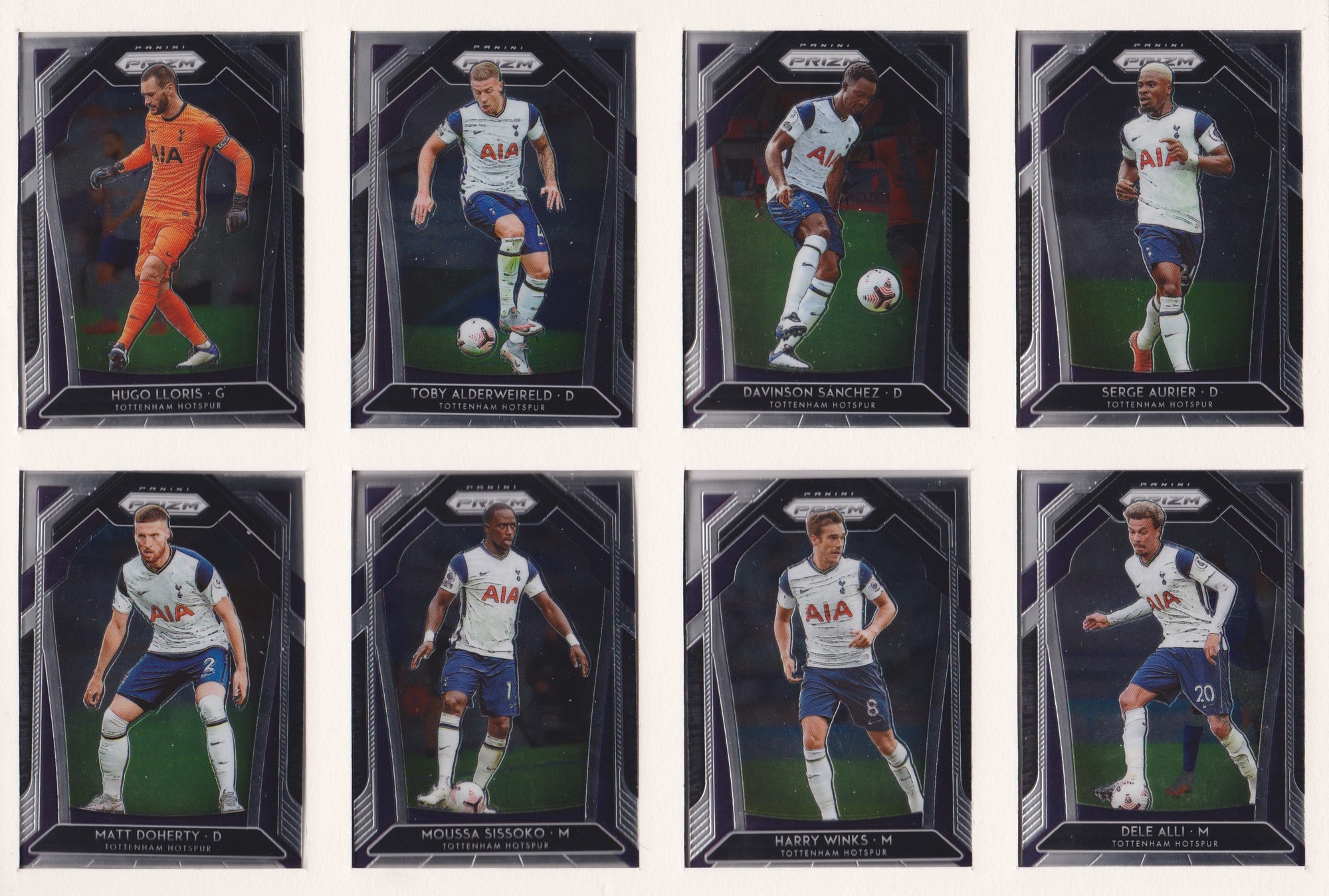 TOTTENHAM HOTSPUR - KOMPLETT SETT MED PANINI PRIZM PREMIER LEAGUE 2020/21