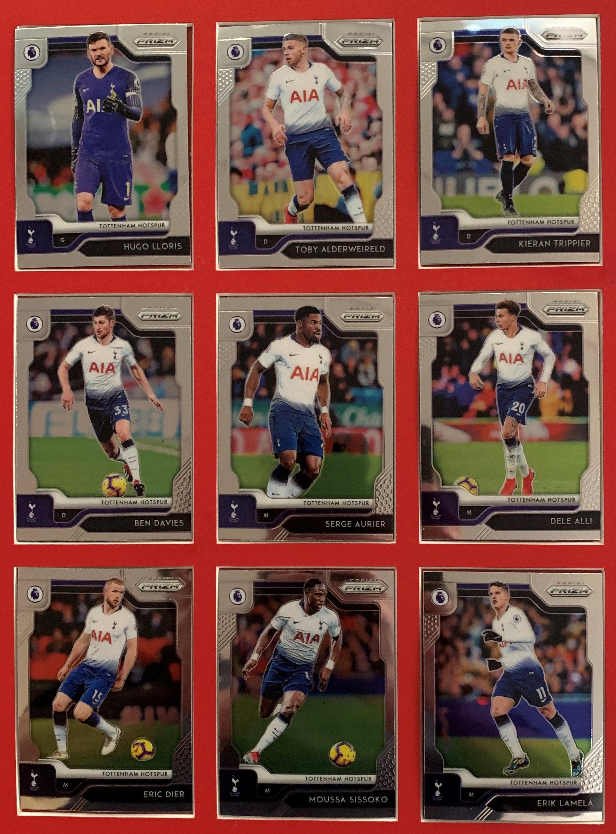 000. TOTTENHAM HOTSPUR - KOMPLETT SETT MED PANINI PRIZM PREMIER LEAGUE 2019/20