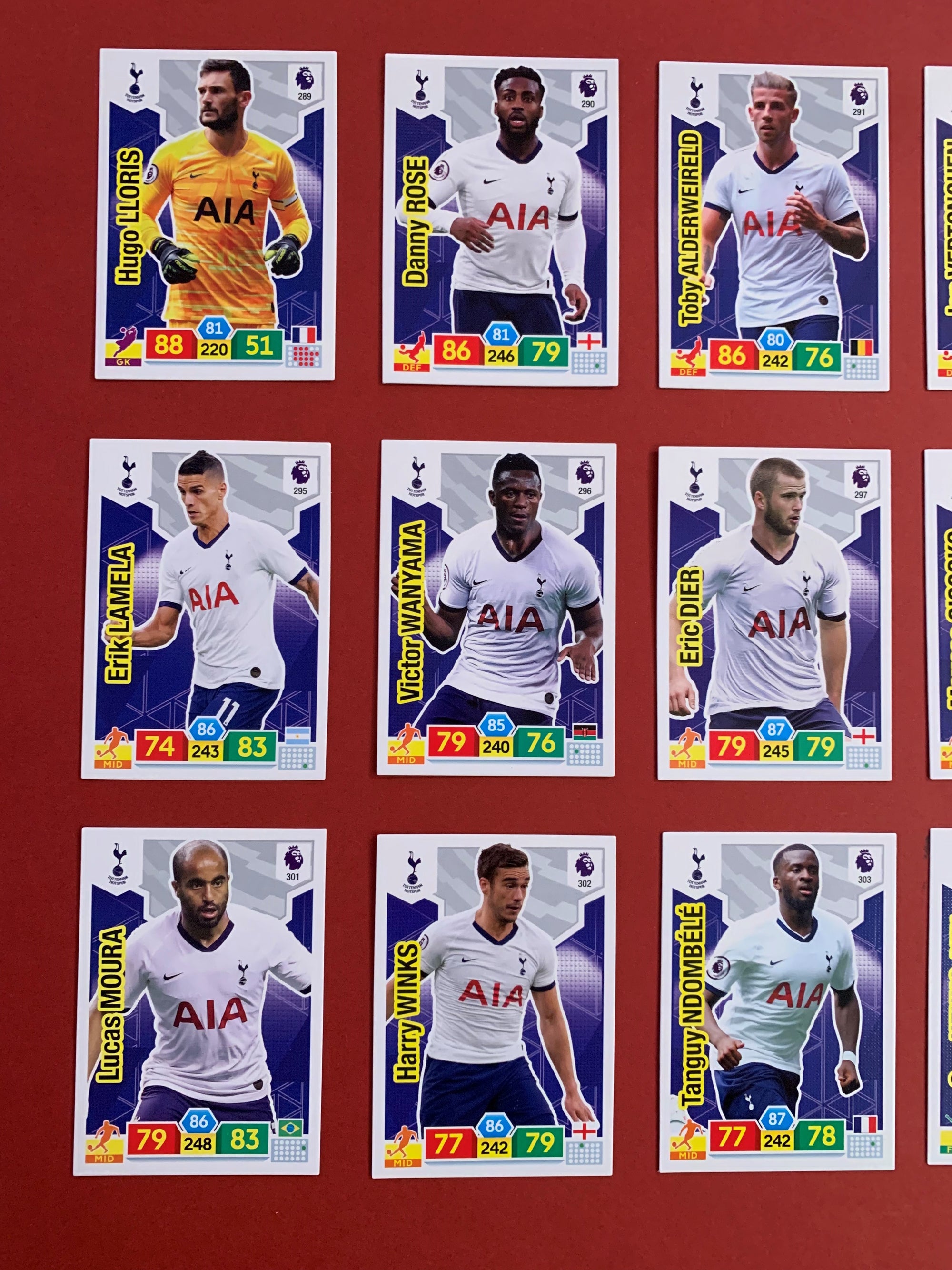 000. TOTTENHAM HOTSPUR - KOMPLETT SETT PANINI PREMIER LEAGUE ADRENALYN 2019/20
