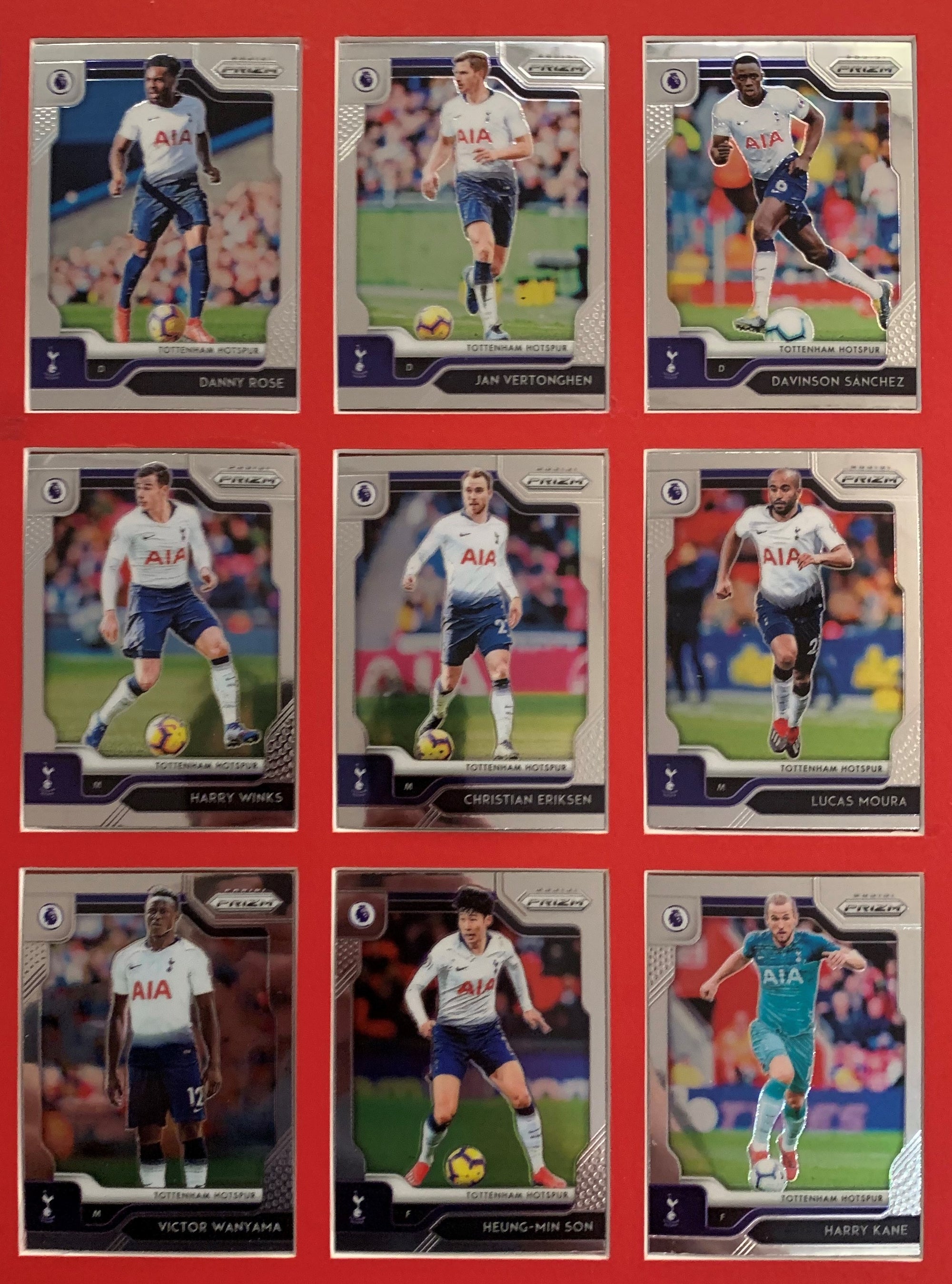 000. TOTTENHAM HOTSPUR - KOMPLETT SETT MED PANINI PRIZM PREMIER LEAGUE 2019/20