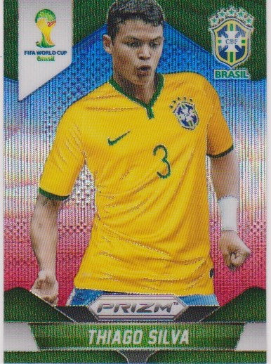 108. THIAGO SILVA - BRAZIL - RED, BLUE AND WHITE PRIZM