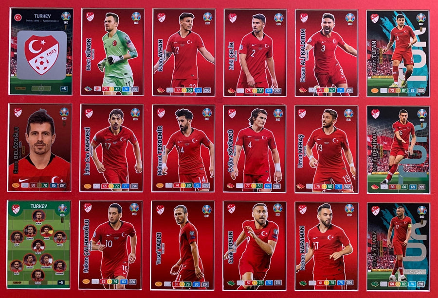 000. TURKEY - KOMPLETT SETT MED 18 KORT - PANINI EURO 2020
