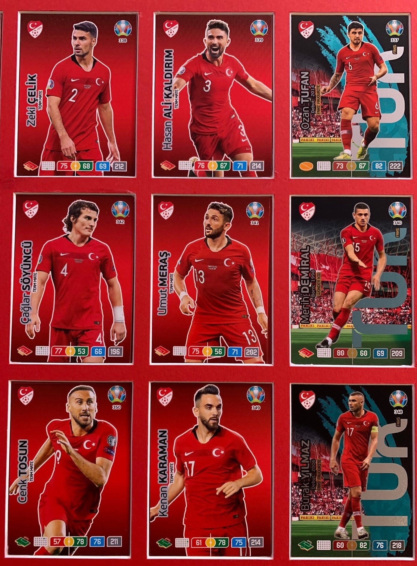 000. TURKEY - KOMPLETT SETT MED 18 KORT - PANINI EURO 2020