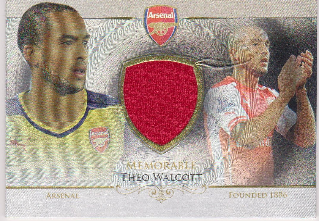000. MEM 09. THEO WALCOTT - FUTERA 2015 MEMORABLE - "GAME USED MEMORABILIA" #50