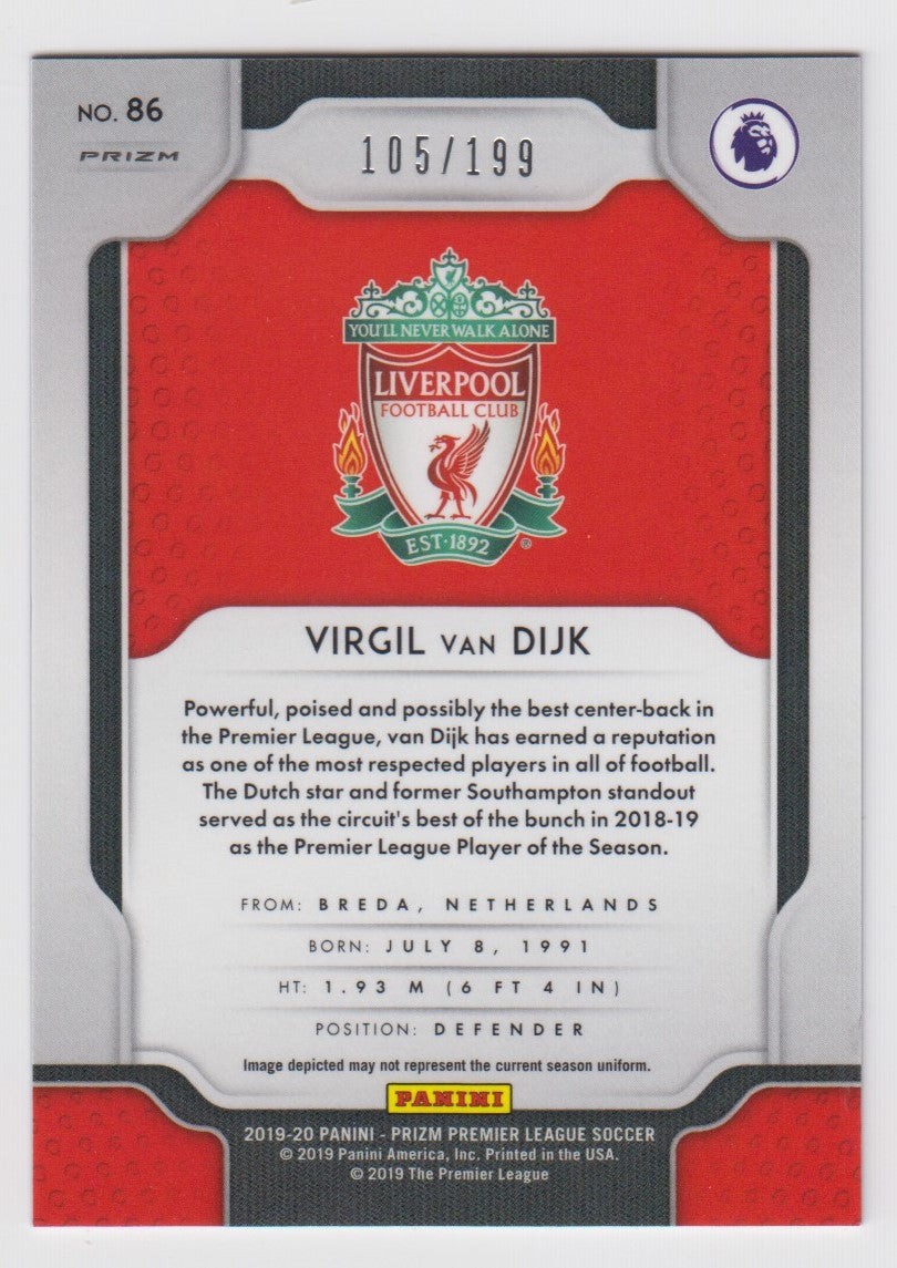 #199-BLUE. 086. VIRGIL VAN DIJK - LIVERPOOL - CARD 105 OF 199