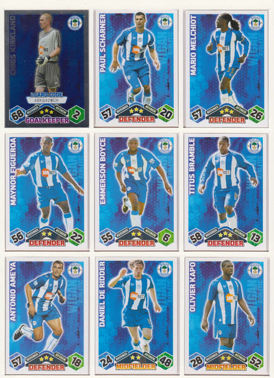 000. WIGAN ATHLETIC - KOMPLETT SETT MED TOPPS MATCH ATTAX PREMIER LEAGUE 2009/10