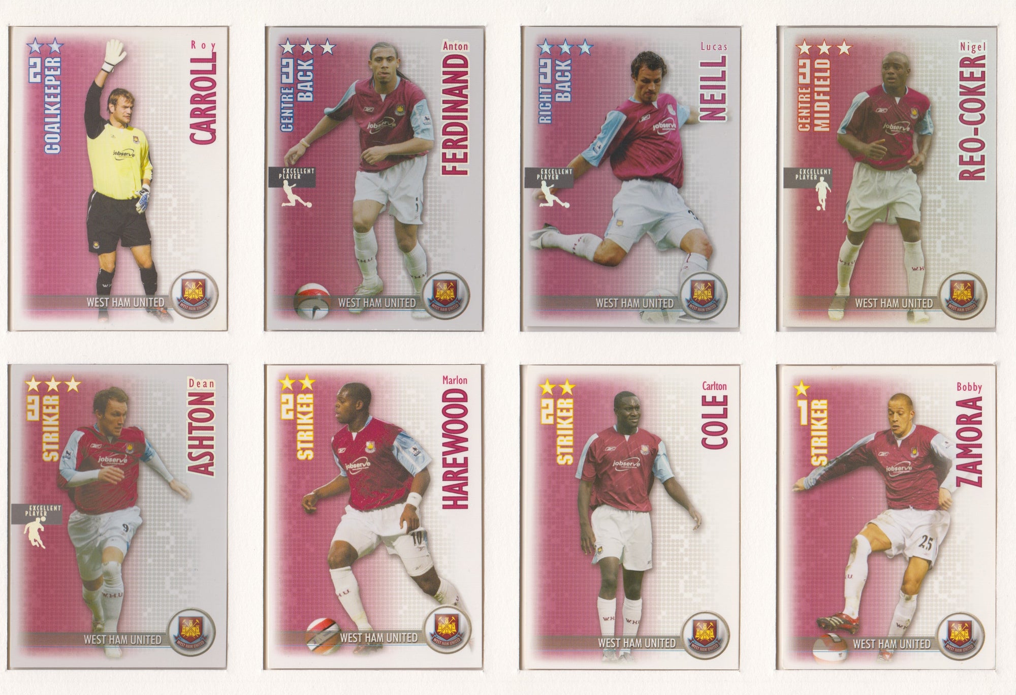 000. WEST HAM UNITED - KOMPLETT SETT MED SHOOT OUT PREMIER LEAGUE 2006/07 - INCL UPDATE
