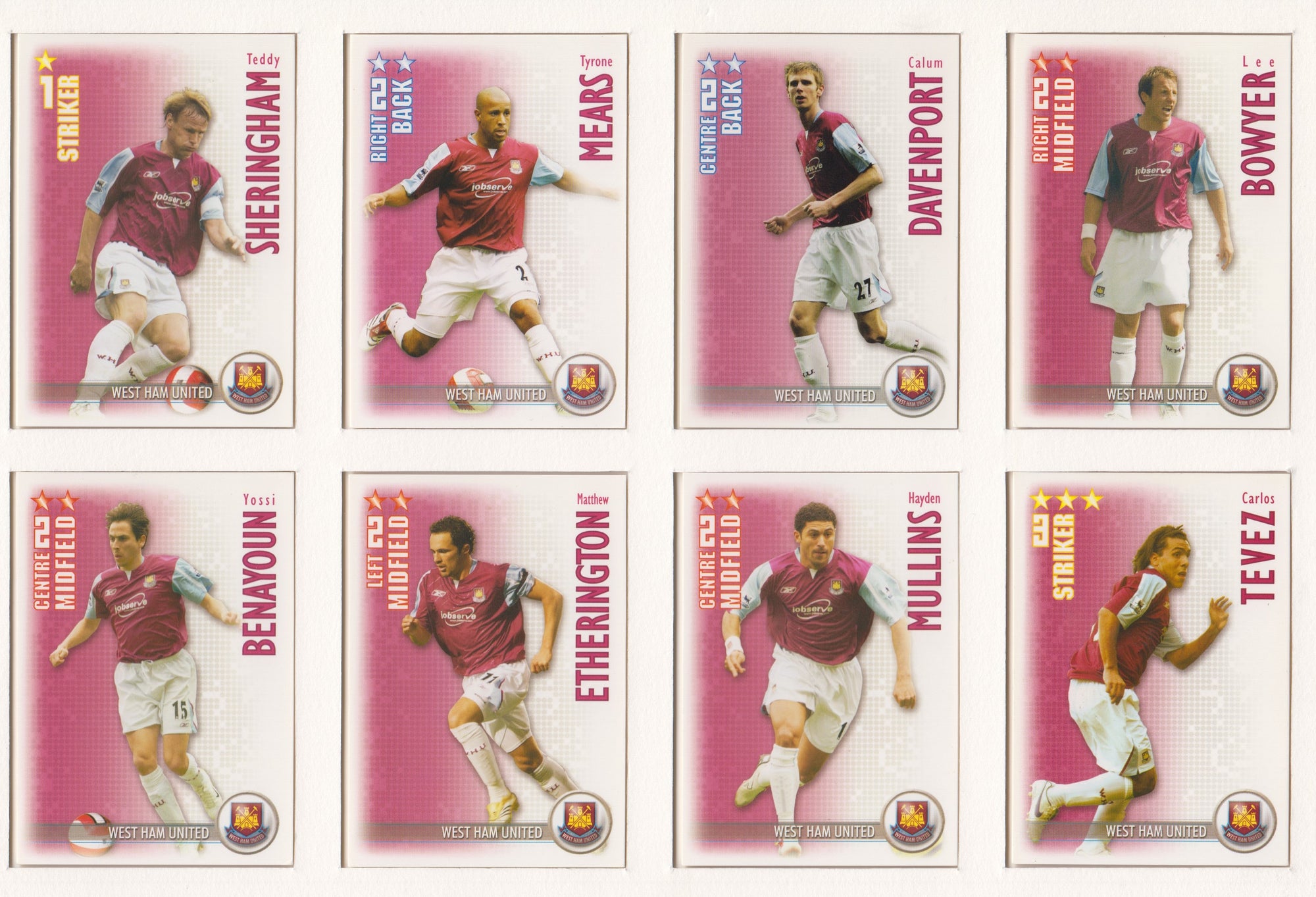 000. WEST HAM UNITED - KOMPLETT SETT MED SHOOT OUT PREMIER LEAGUE 2006/07 - INCL UPDATE