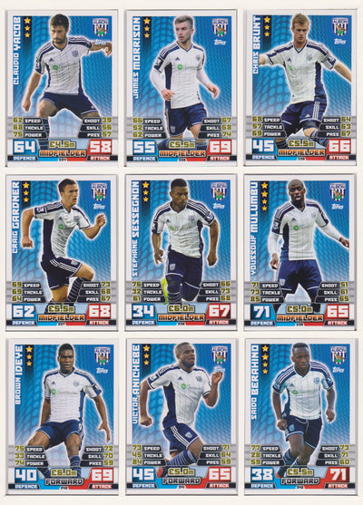 000. WEST BROMWICH ALBION  - KOMPLETT SETT MED TOPPS MATCH ATTAX PREMIER LEAGUE 2014/15