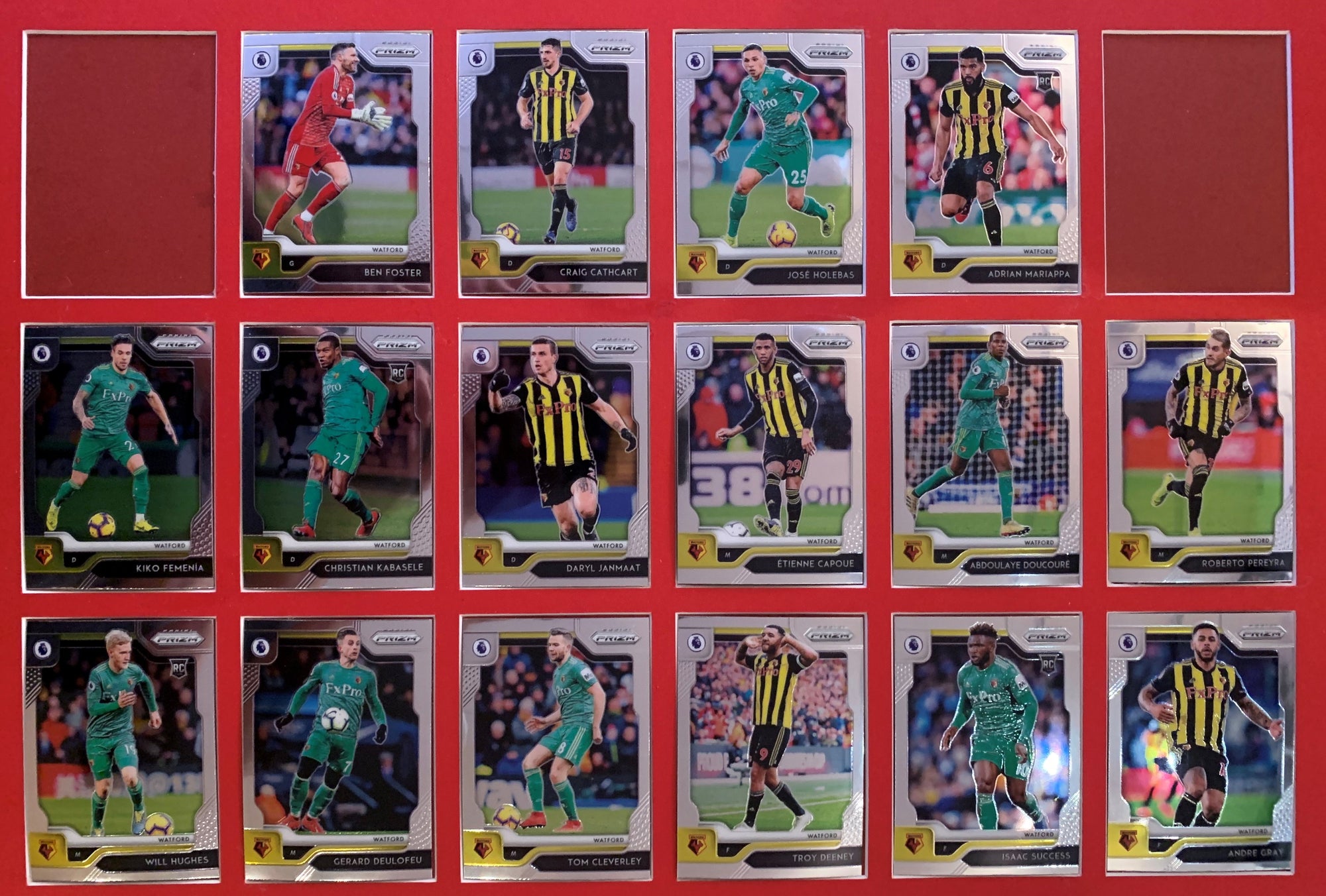 000. WATFORD -  KOMPLETT SETT MED PANINI PRIZM PREMIER LEAGUE 2019/20