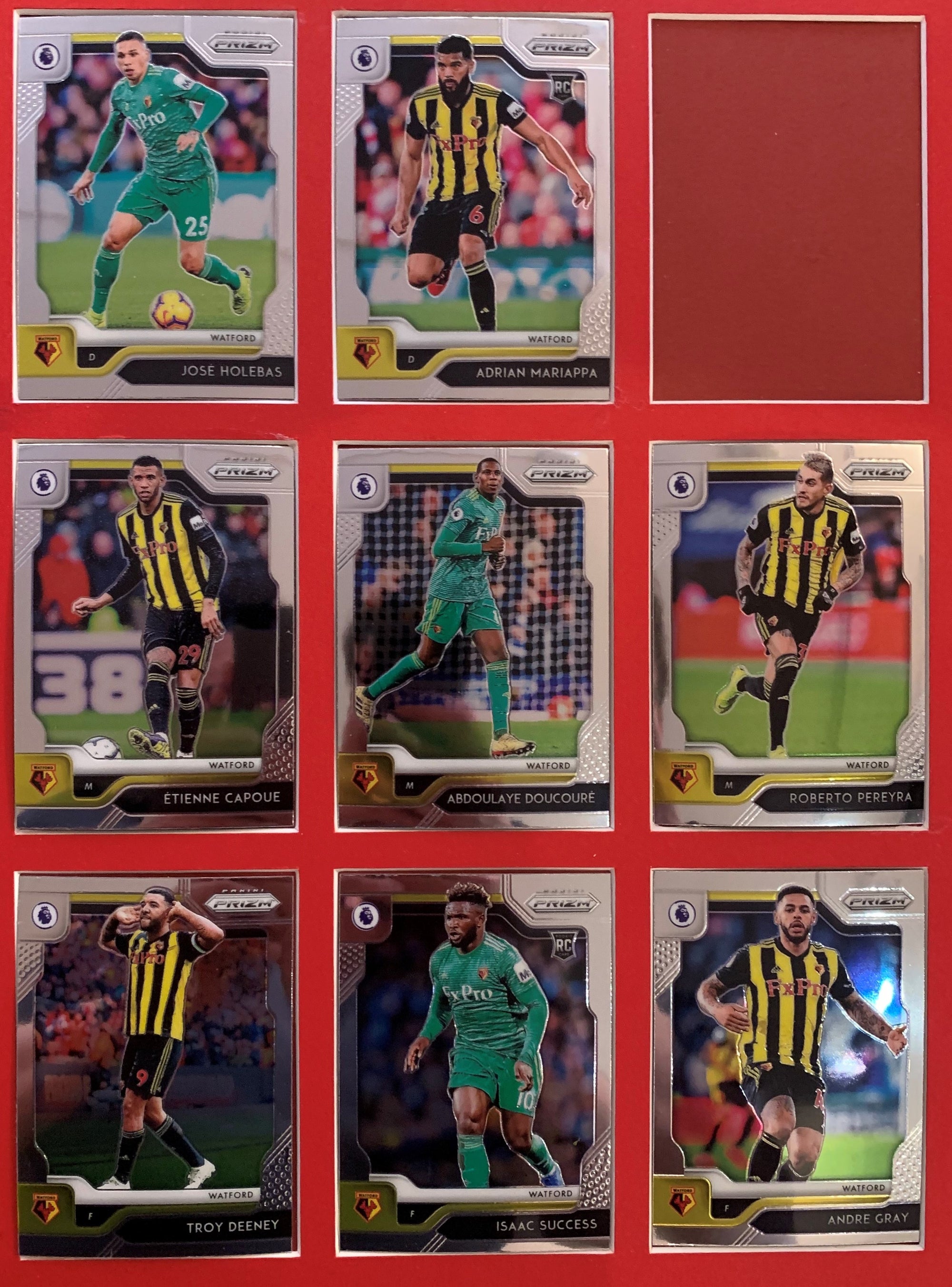 000. WATFORD -  KOMPLETT SETT MED PANINI PRIZM PREMIER LEAGUE 2019/20