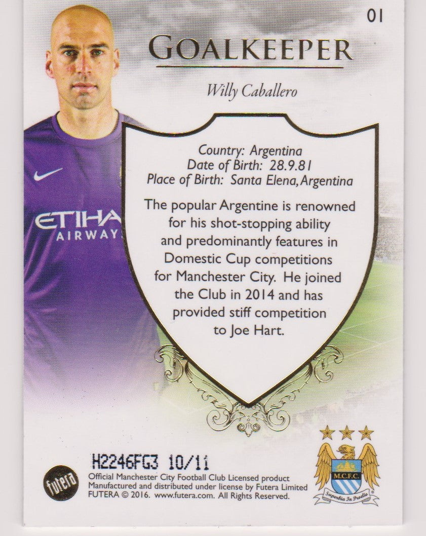 000. SILVER 001. WILLY CABALLERO - MANCHESTER CITY - FUTERA 2016 SILVER #11