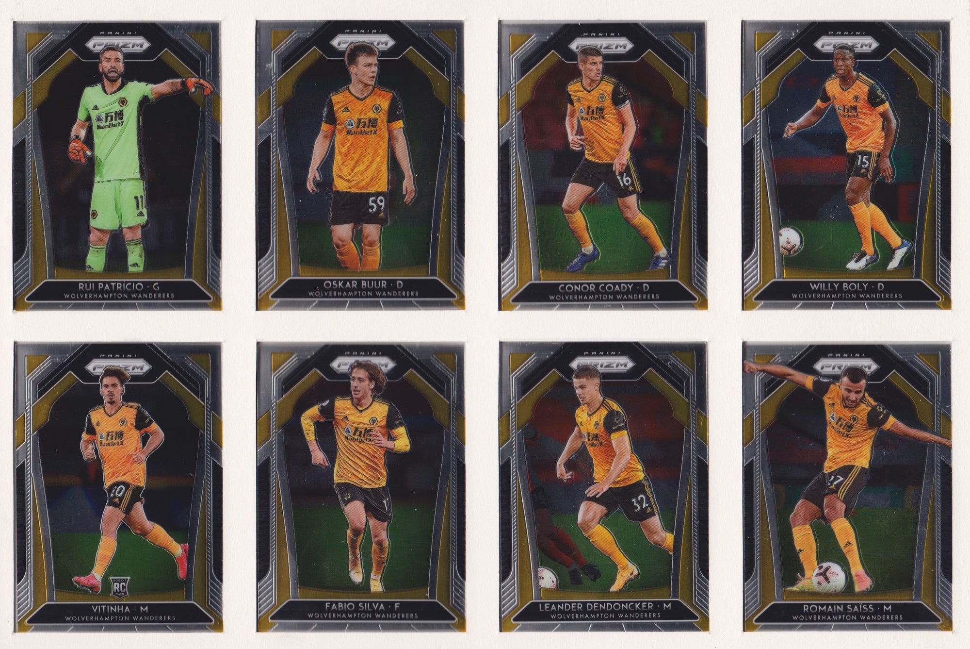 000. WOLVERHAMPTON WANDERERS - KOMPLETT SETT MED PANINI PRIZM PREMIER LEAGUE 2020/21
