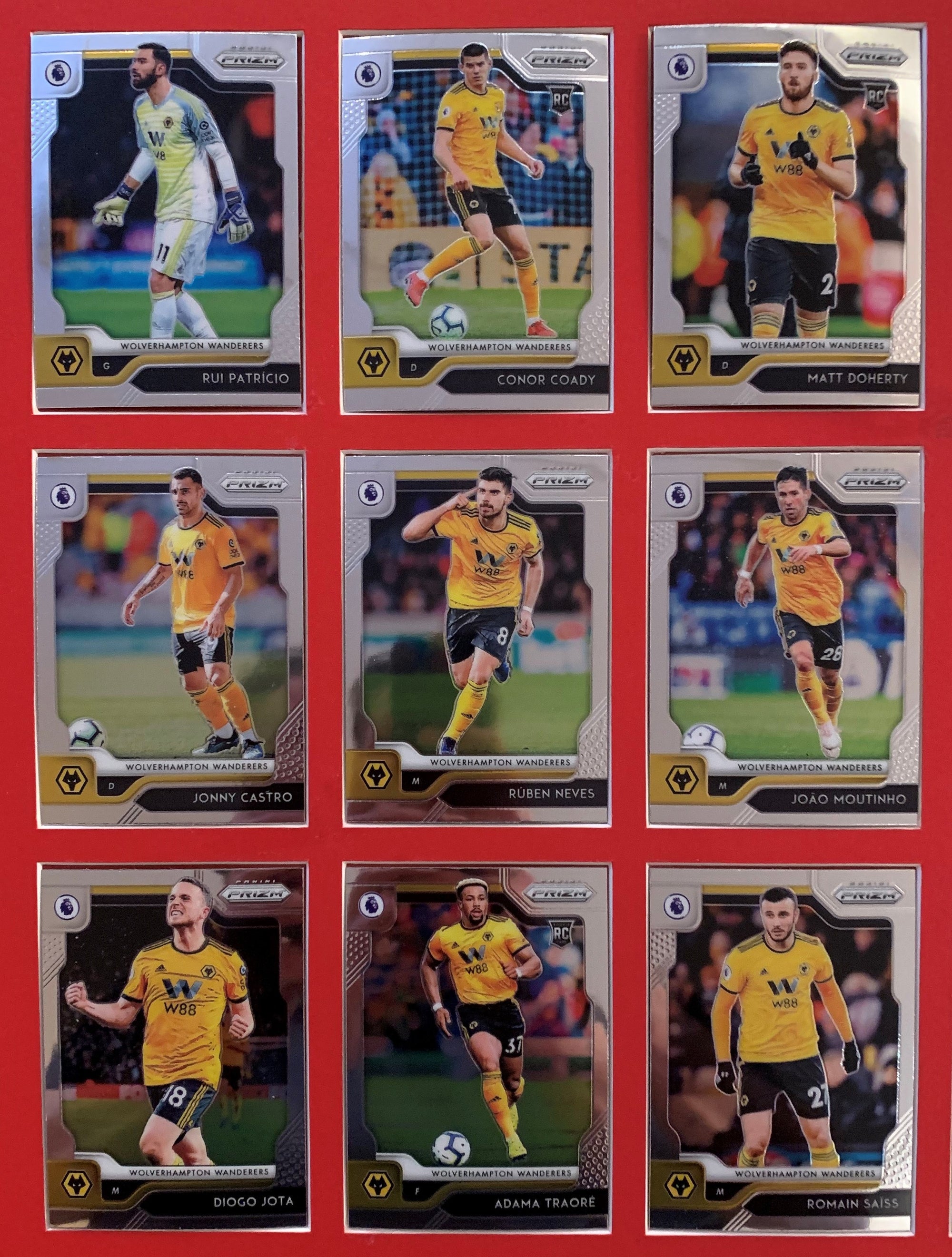000. WOLVERHAMPTON WANDERERS -  KOMPLETT SETT MED PANINI PRIZM PREMIER LEAGUE 2019/20