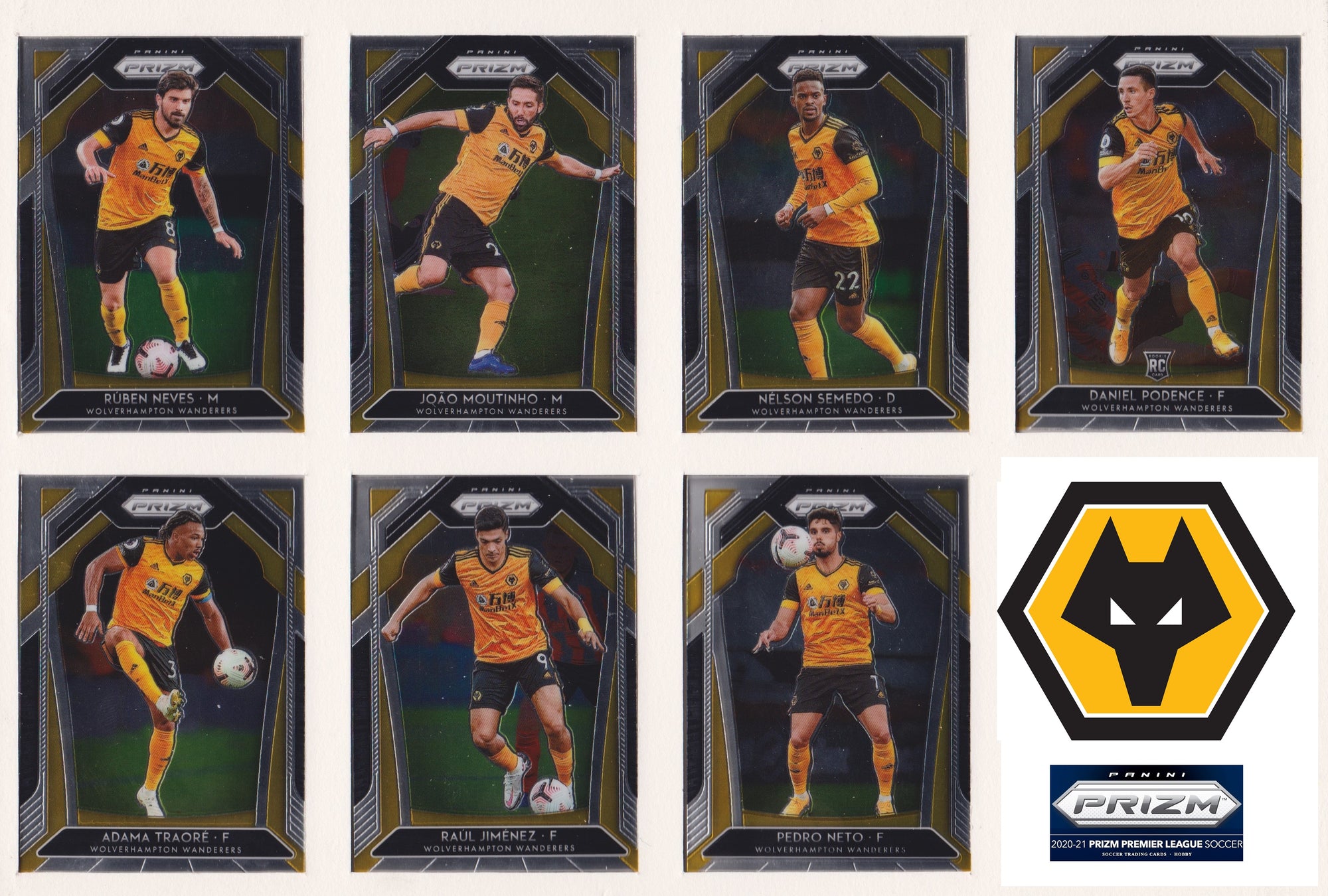 000. WOLVERHAMPTON WANDERERS - KOMPLETT SETT MED PANINI PRIZM PREMIER LEAGUE 2020/21