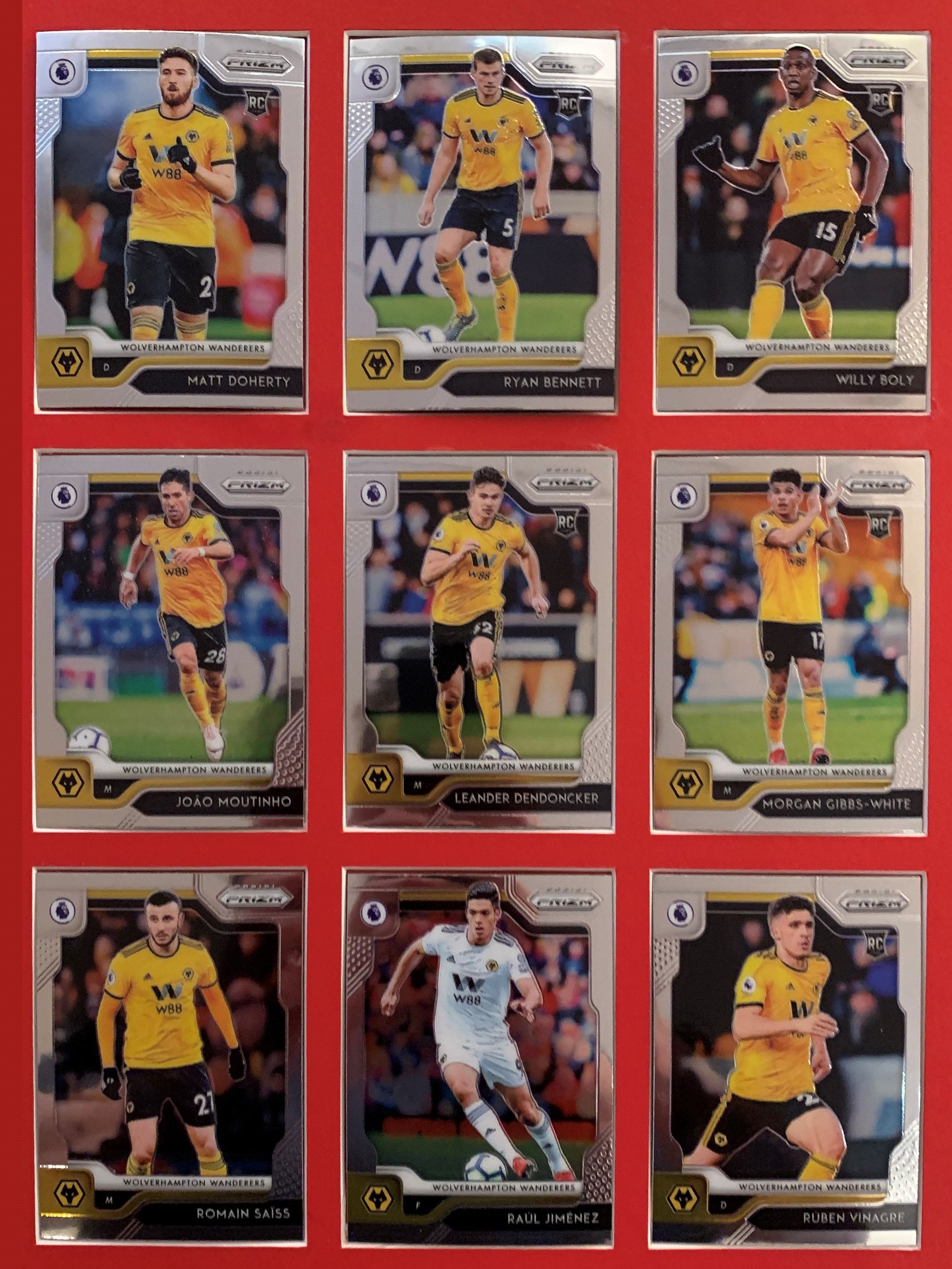 000. WOLVERHAMPTON WANDERERS -  KOMPLETT SETT MED PANINI PRIZM PREMIER LEAGUE 2019/20