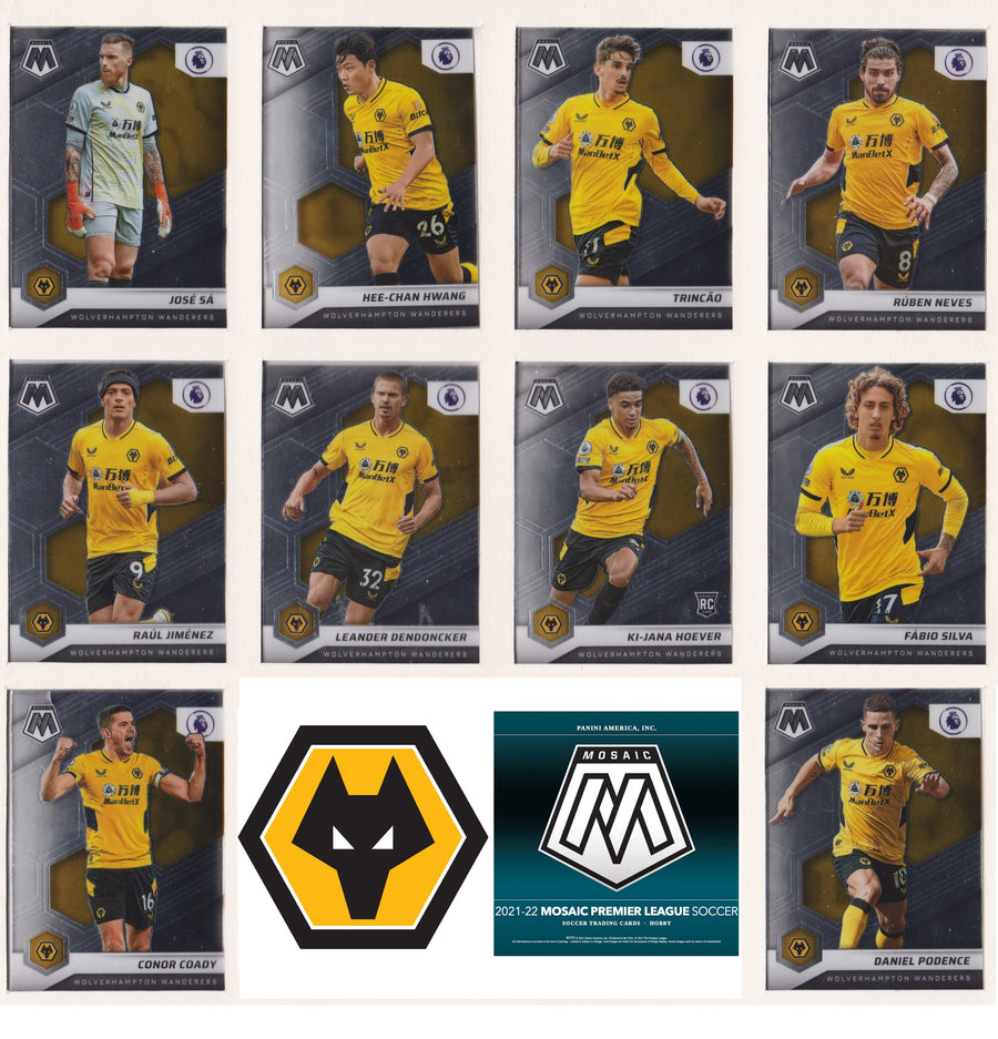 WOLVERHAMPTON WANDERERS - PANINI MOSAIC PREMIER LEAGUE 2021/22 - KOMPLETT LAGSETT