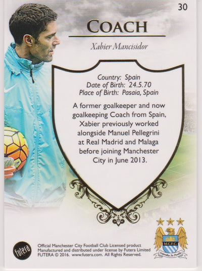 030. XABIER MANCISIDOR - COACH - MANCHESTER CITY
