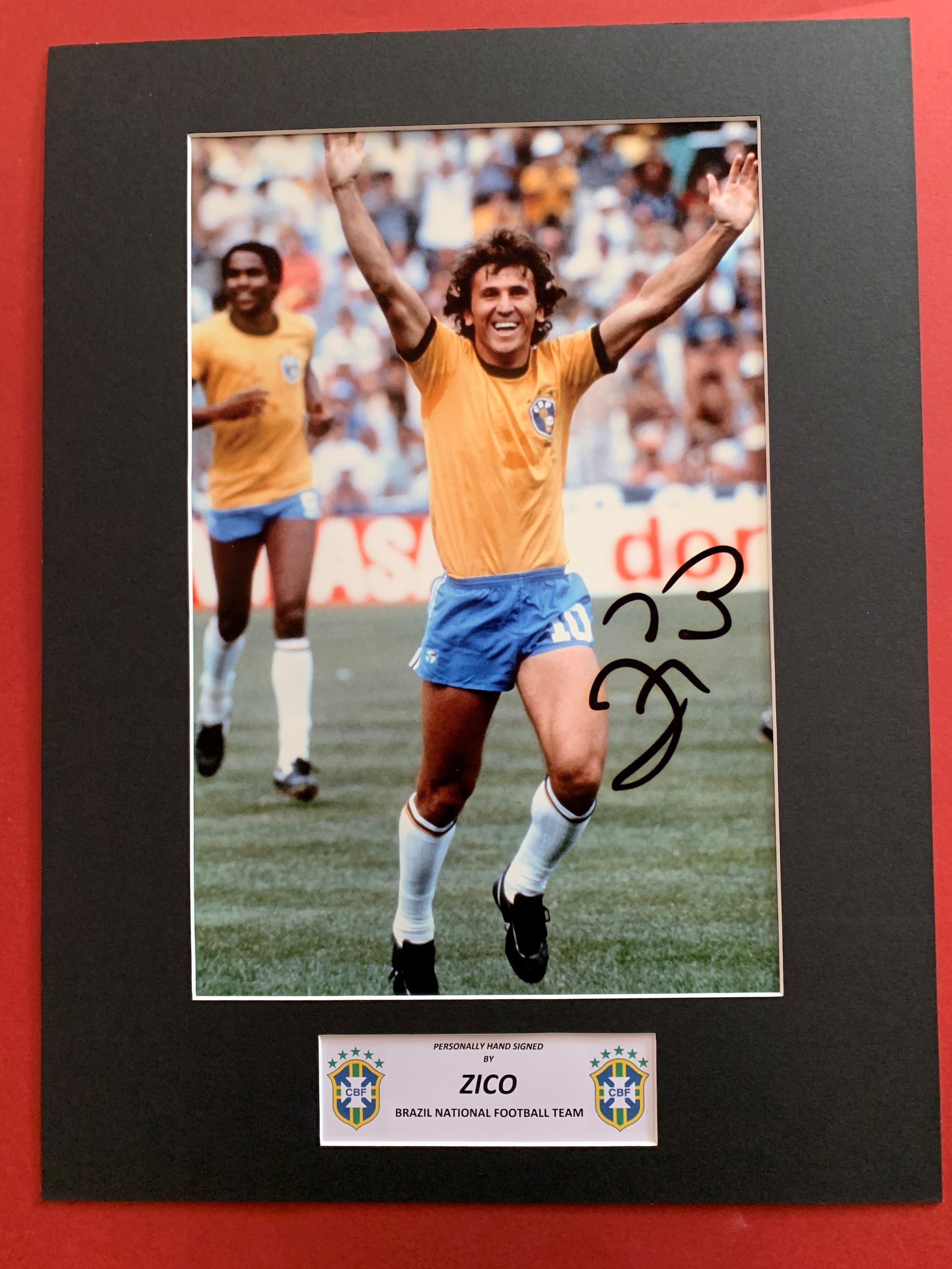 BRASIL - ZICO - SIGNERT BILDE MED EKTEHETSBEVIS/COA