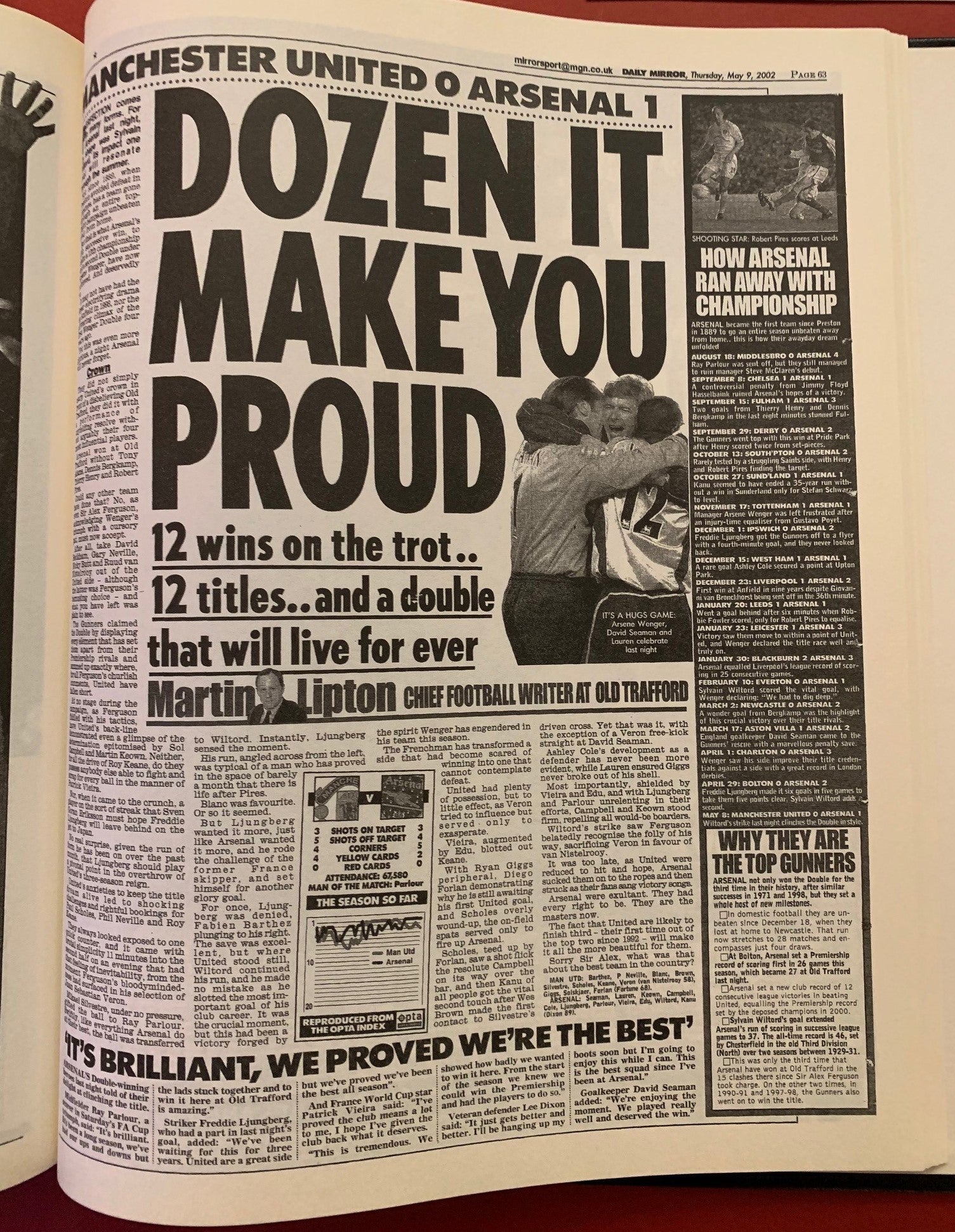 GREAT MOMENT`S IN THE HISTORY OF ARSENAL - REPRINTED FROM THE ORIGINAL NEWSPAPERS