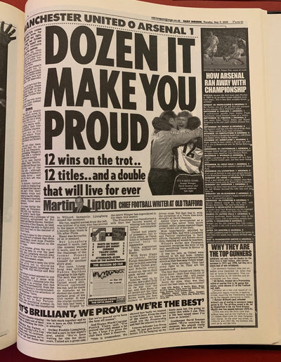 GREAT MOMENT`S IN THE HISTORY OF ARSENAL - REPRINTED FROM THE ORIGINAL NEWSPAPERS