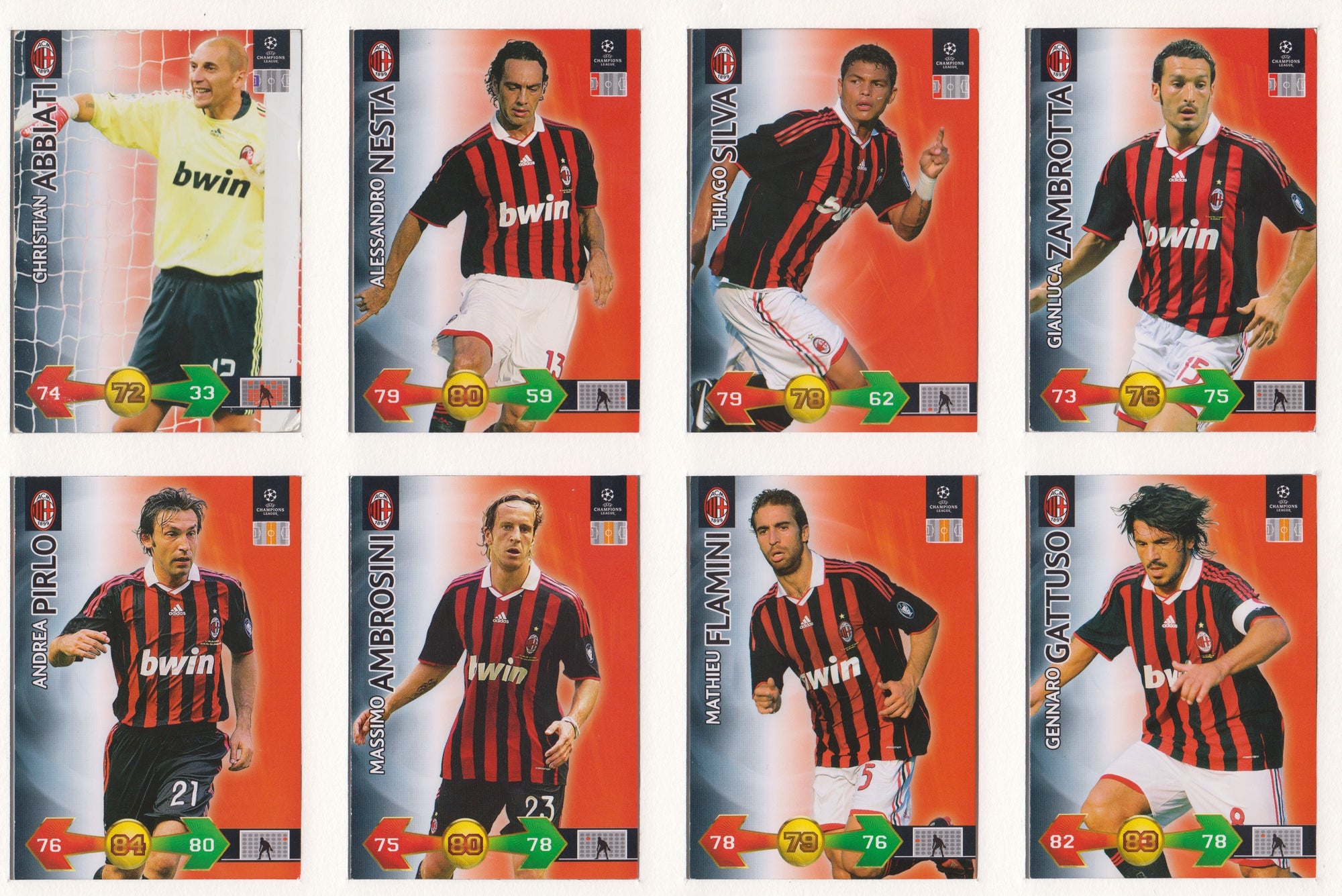 000. AC MILAN KOMPLETT SETT "TEAM MATES" - CHAMPIONS LEAGUE 2009/10