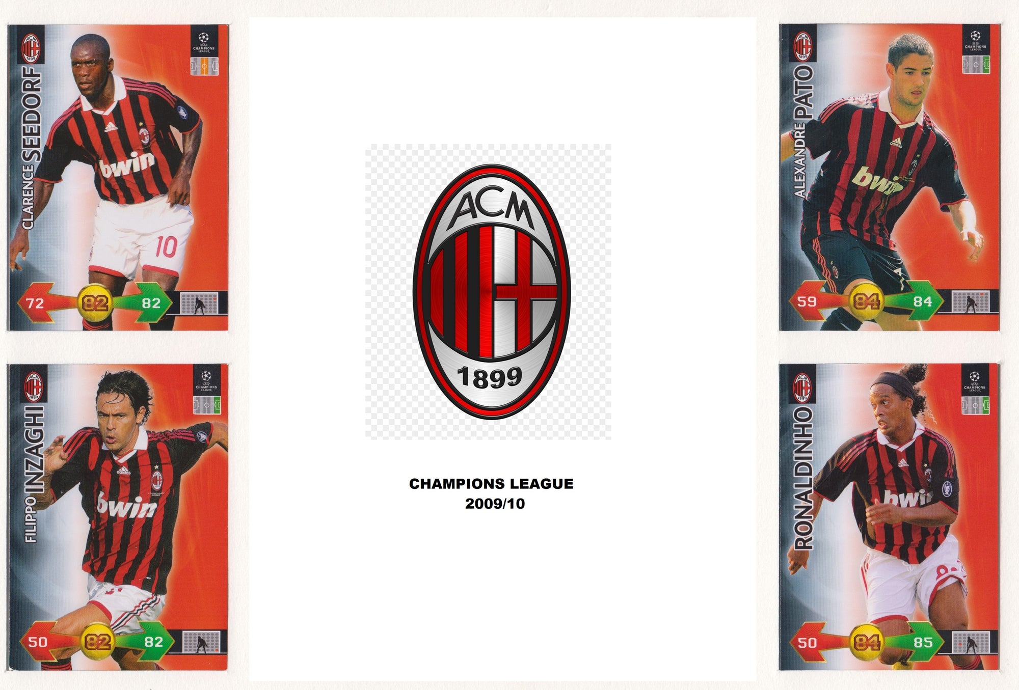 000. AC MILAN KOMPLETT SETT "TEAM MATES" - CHAMPIONS LEAGUE 2009/10