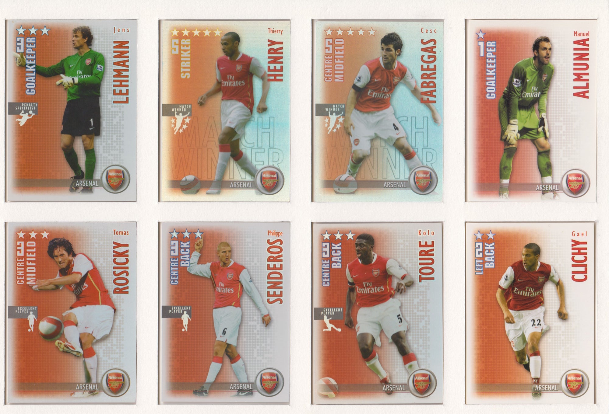000. ARSENAL - KOMPLETT SETT MED SHOOT OUT PREMIER LEAGUE 2006/07 - INCL UPDATE