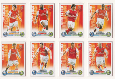 000. ARSENAL - KOMPLETT SETT MED FOTBALLKORT TOPPS MATCH ATTAX PREMIER LEAGUE 2007/08