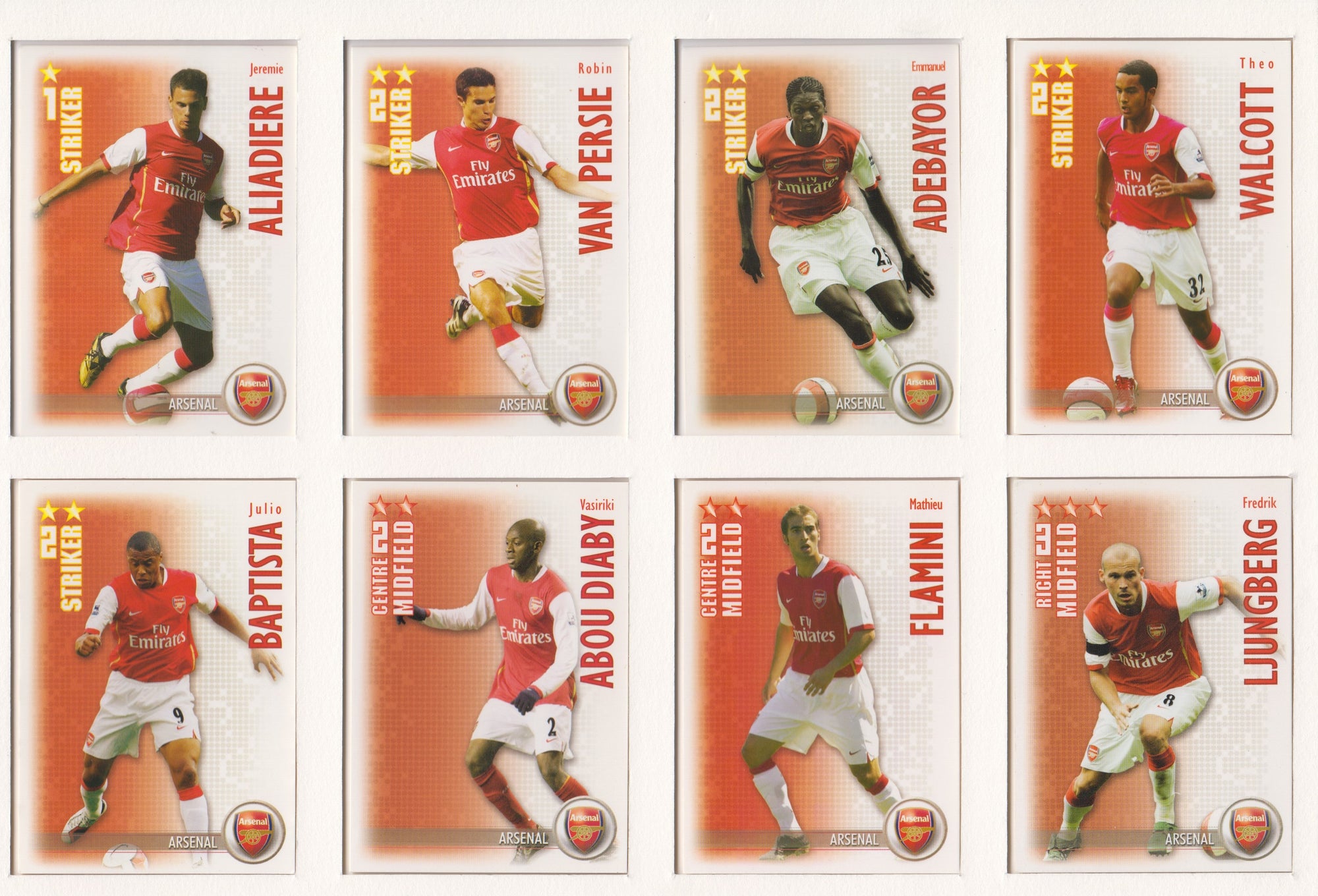 000. ARSENAL - KOMPLETT SETT MED SHOOT OUT PREMIER LEAGUE 2006/07 - INCL UPDATE